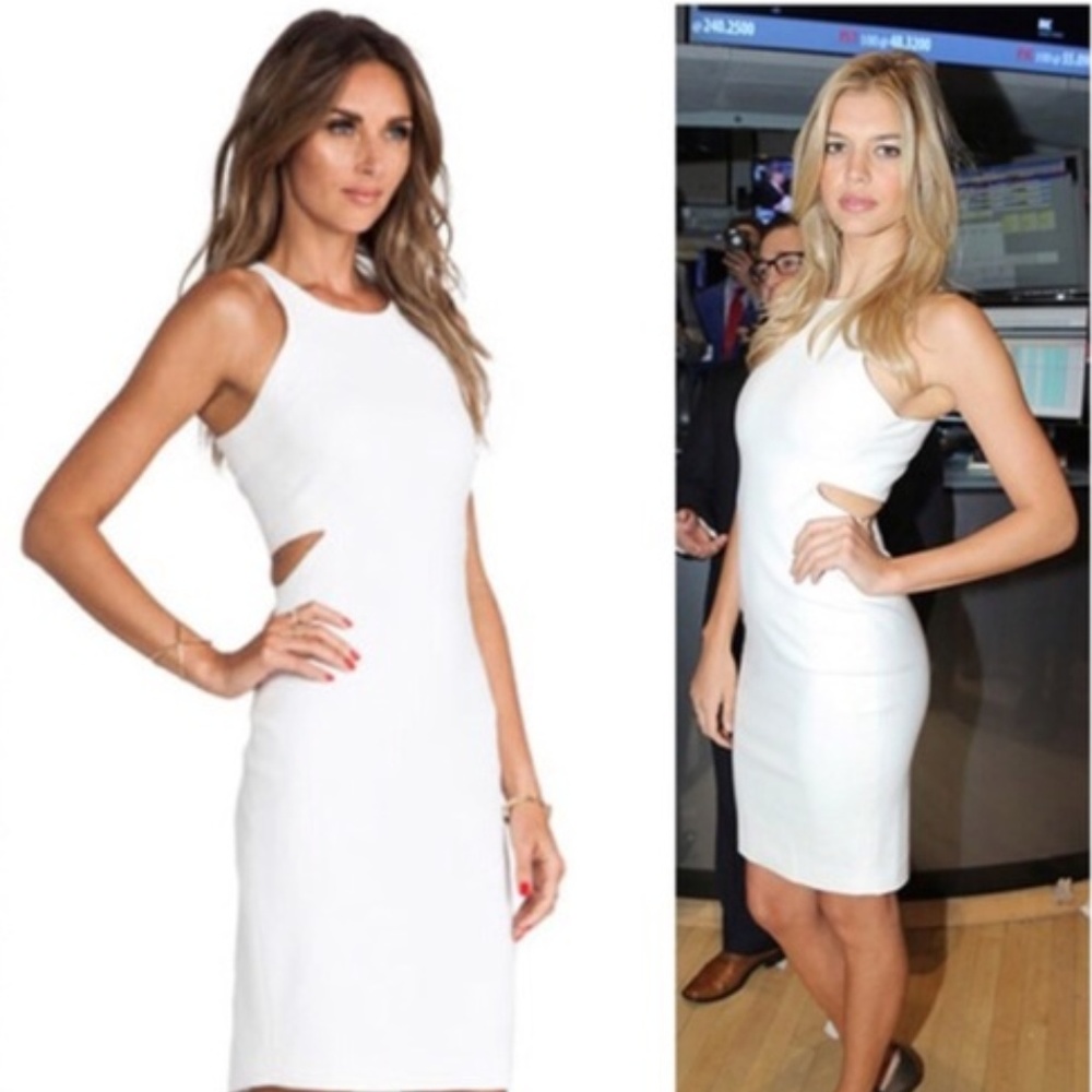 Elizabeth and James White Cutout Sheath Dress